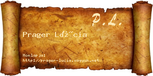 Prager Lúcia névjegykártya